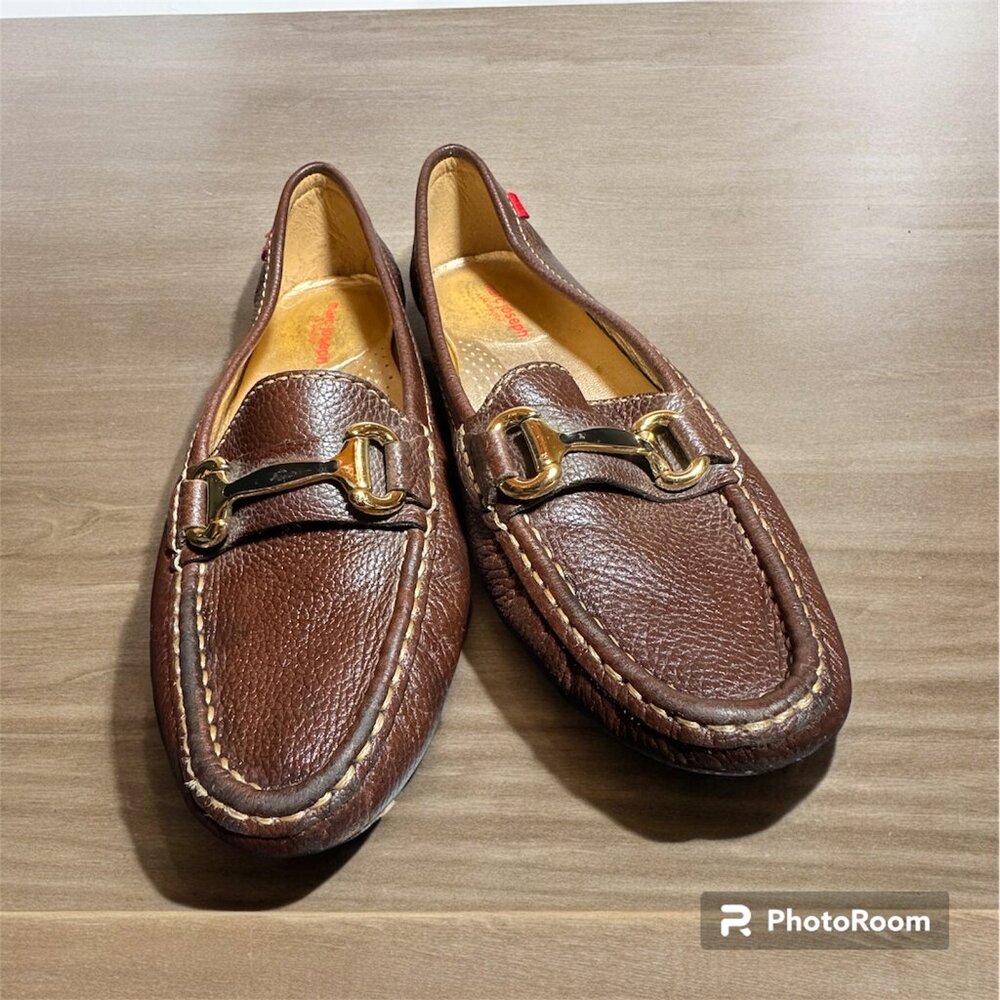 Marc Joseph New York size 8 leather brown horsebit loafers